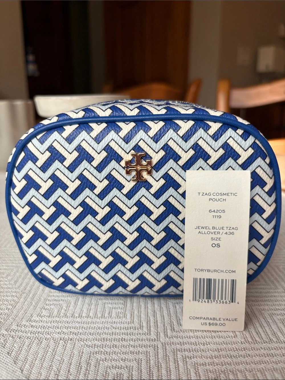 Tory Burch T Zag Cosmetic Pouch